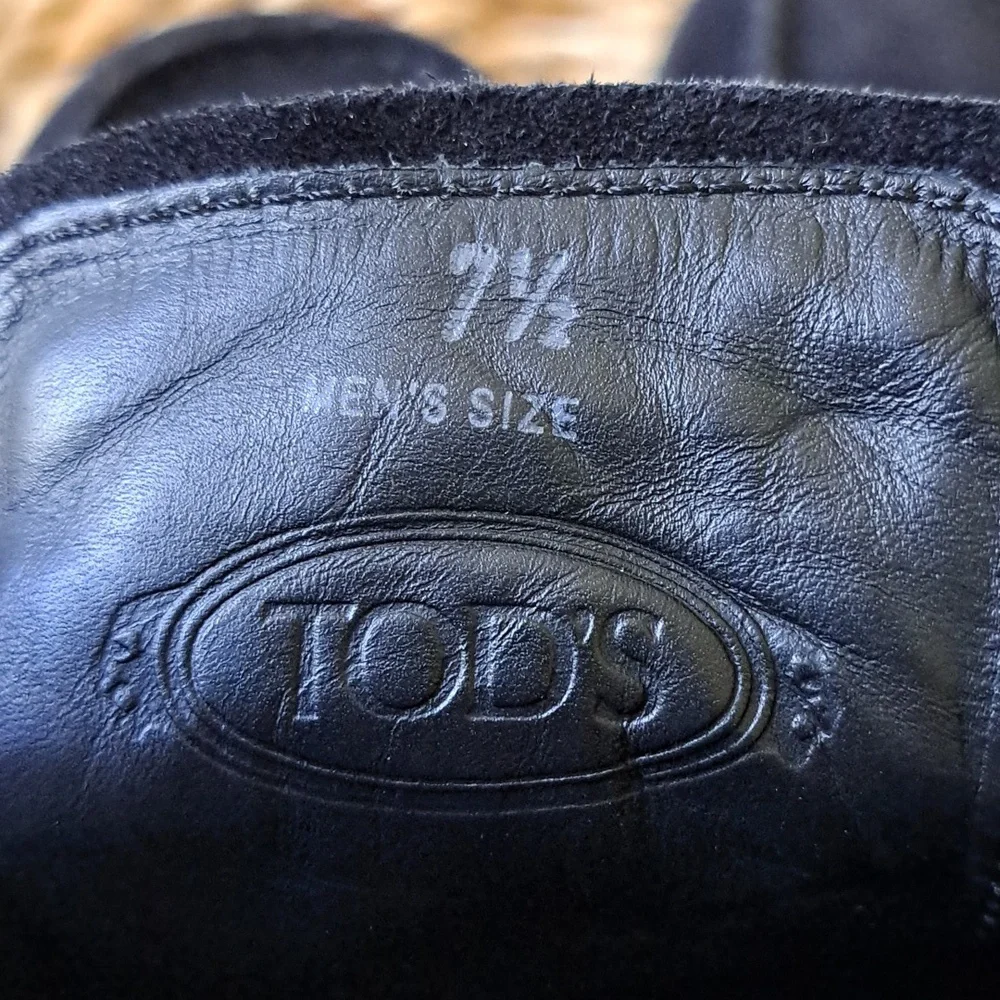 Tod's Mens‎ Polacco Black Suede Leather Lace Up Oxford Style Boots IT7.5/US8.5